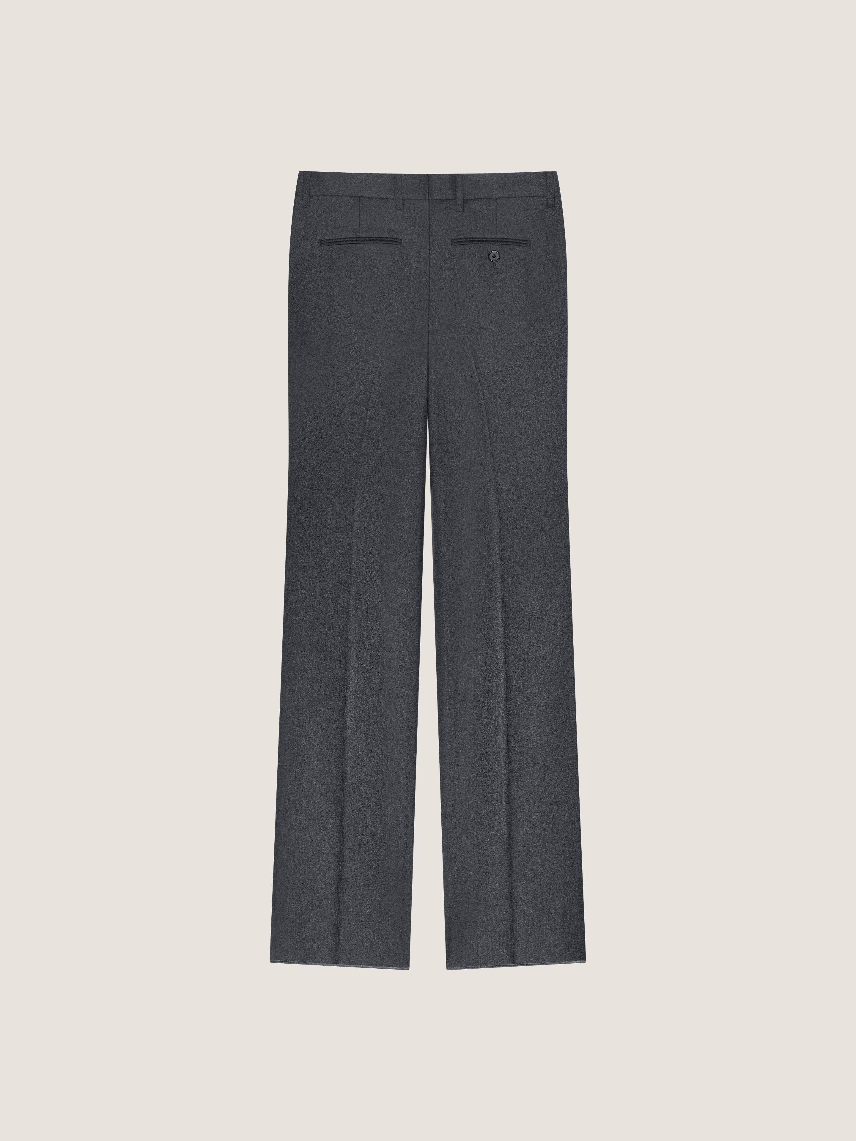 Straight leg tailored trousers in flannel